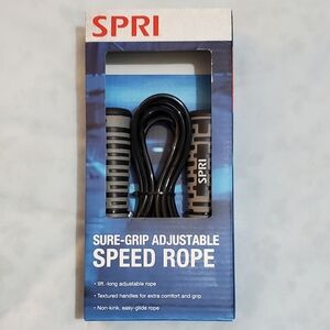 SPRI sure grip adjustable speed rope. New in box